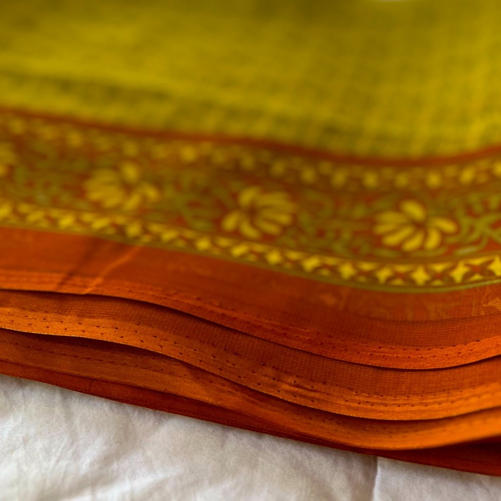 100% Anjali Chiffon Textile Fabric. Raw cut.